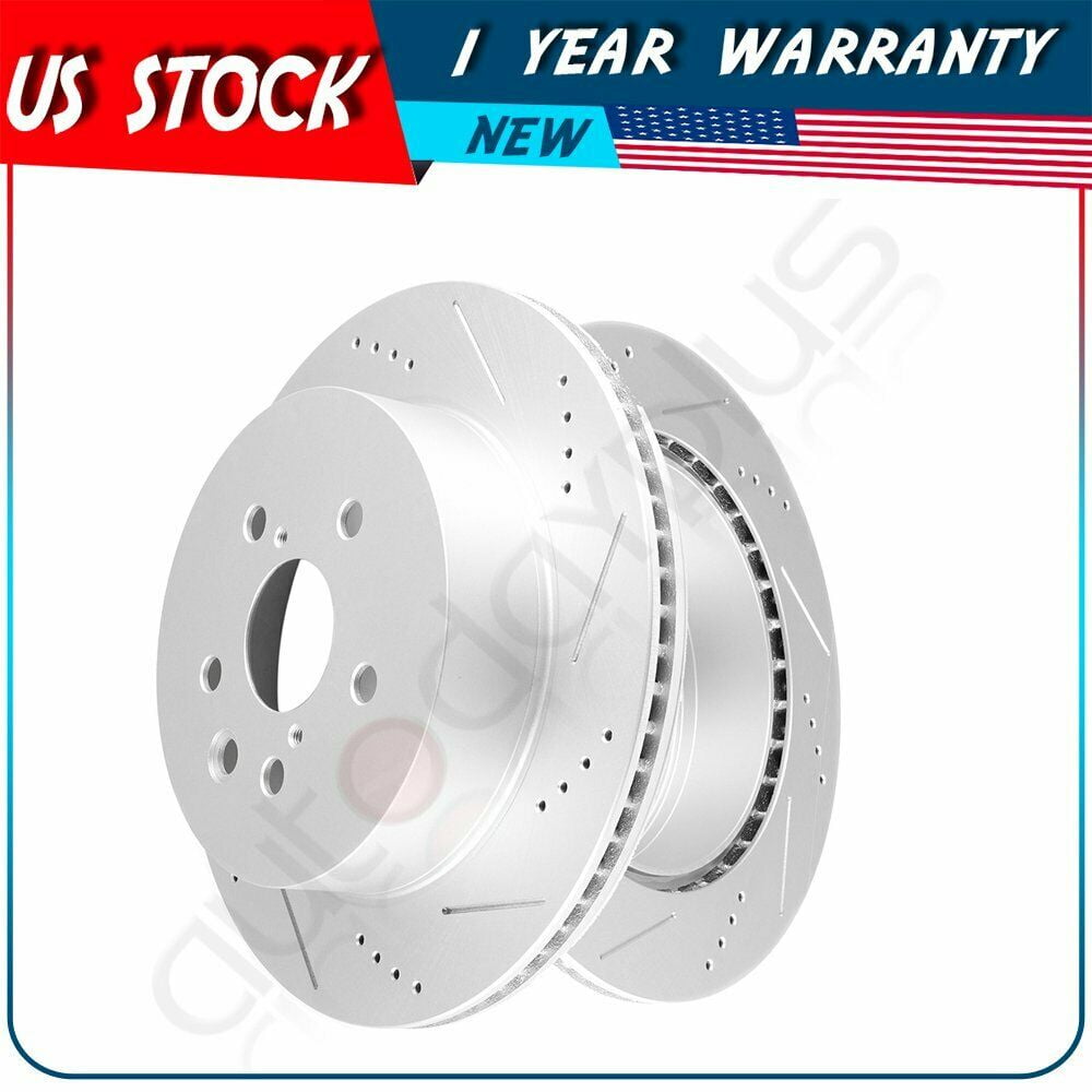 2X Rear Discs Brake Rotors For Lexus GS350 2007 2008 2011 Drill and