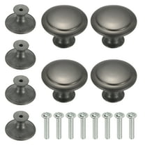 Uxcell 8 Pcs Stainless Steel Knobs, Single Hole Pull with Screw, 30mm Gray