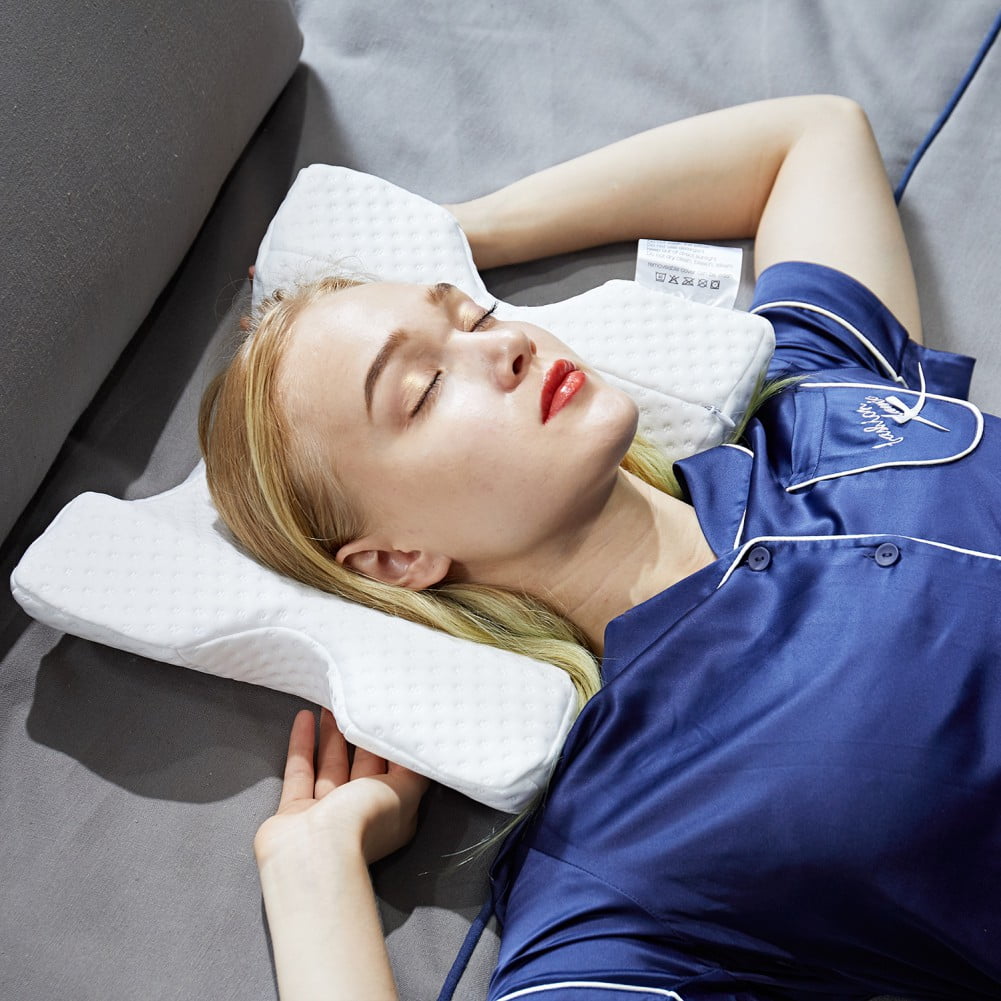 Memory Foam Pillow Slow Rebound Cervical Neck Pain Pad Sleep Arm Cuddle Travel 