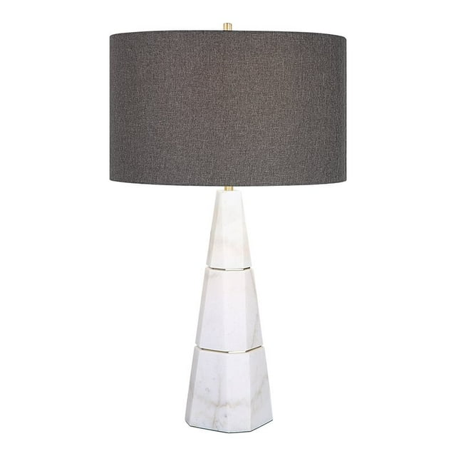 Uttermost Citadel Contemporary Marble Iron and Fabric Table Lamp - Elegant White