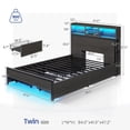 thumbnail image 4 of Greenstell Tech-Infused Twin Bed Frame - Minimalist Storage Design Redefining Bedroom Spaces, Adult, Black, 4 of 6