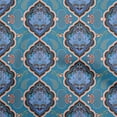 thumbnail image 1 of oneOone Cotton Cambric Teal Blue Fabric Asian Ornamental Quilting Supplies Print Sewing Fabric By The Yard 56 Inch Wide, 1 of 4