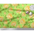 thumbnail image 2 of Soimoi Tissu en Jersey de Coton Imprimé Feuilles & Roses au Mètre 58 Pouces de Large, 2 of 3