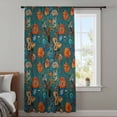 thumbnail image 4 of Orange Green Spring Floral Sheer Curtains 45 Inches Long, Vintage Botanical Summer Flower Light Filering Curtains, Breathable Simi Curtain Privacy Drapes for Kitchen Bathroom Small Window Treatment, 4 of 9