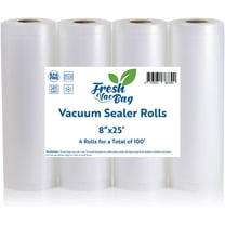 Four Rolls of 8"x25' Food Saver Vacuum Sealer Rolls Freezer Bags Rolls for Seal a Meal,Food Saver Vacuum Sealer Fits Inside Storage Area Sous Vide Vacuum, Cut to Request Size Roll
