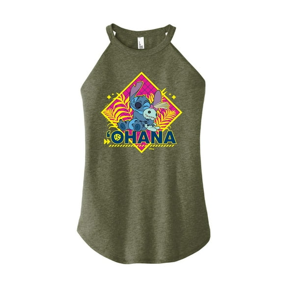Disney - Lilo & Stitch - Ohana - Juniors High Neck Tank Top