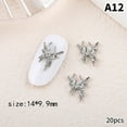 thumbnail image 3 of 20PCS Silver Alloy Butterfly Nail Art Bow Charms Accessories Parts For Manicure Doecr Retro Nails Decoration Design Supplies, 3 of 10