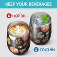 thumbnail image 4 of 12oz Stemless Wine Tumblers Fall Pumpkins Leaves Pattern Vacuum Insulated Stainless Steel Travel Tumbler Cups Mug with Lid and Straw for Champaign,Cocktail,Beer with Cleaning Brush, 4 of 5