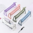 thumbnail image 6 of IMossad Double Layer Transparent Pencil Case Large Capacity Triangular Pen Bag with Zipper Clear Stationery Organizer for Pens Markers Art Supplies Perfect, 6 of 6