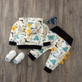 thumbnail image 4 of Ketyyh-chn99 Baby Boys Dinosaurs Hoodie Boy Girls Baby Boys Girls Sweatshirts Fleece Crewneck Pullover Winter Sweaters Tops Size for 2-3 Years,White, 4 of 7