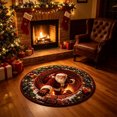 thumbnail image 6 of Sahpxhe Christmas Round Area Rug, 3D Optical Illusion Santa Chimney Pattern Door Mat for Home Porch Indoor Holiday Decor, 6 of 6