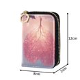 thumbnail image 4 of PU Leather Zipper Card Case Credit Card Holder Small Wallets Whimsical Heart-shaped Tree, 4 of 7