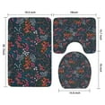 thumbnail image 3 of Pioneer Flower Floral Print Pattern Bathroom Rugs Sets 3 Piece,Toilet Cover Set,Absorbent Non Slip Bathroom Mats Sets with U-Shaped Contour Rug Toilet Rug Set, 3 of 5