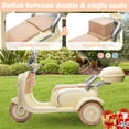 thumbnail image 4 of 12V Electric Motorcycle for Kids, 2 Seater Battery Power Ride on Motorcycle Toys with Slow Start, LED, Music, USB, 3 Wheel Electric Motorcycle for Boy Girl Birthday Gift, Beige, 4 of 7