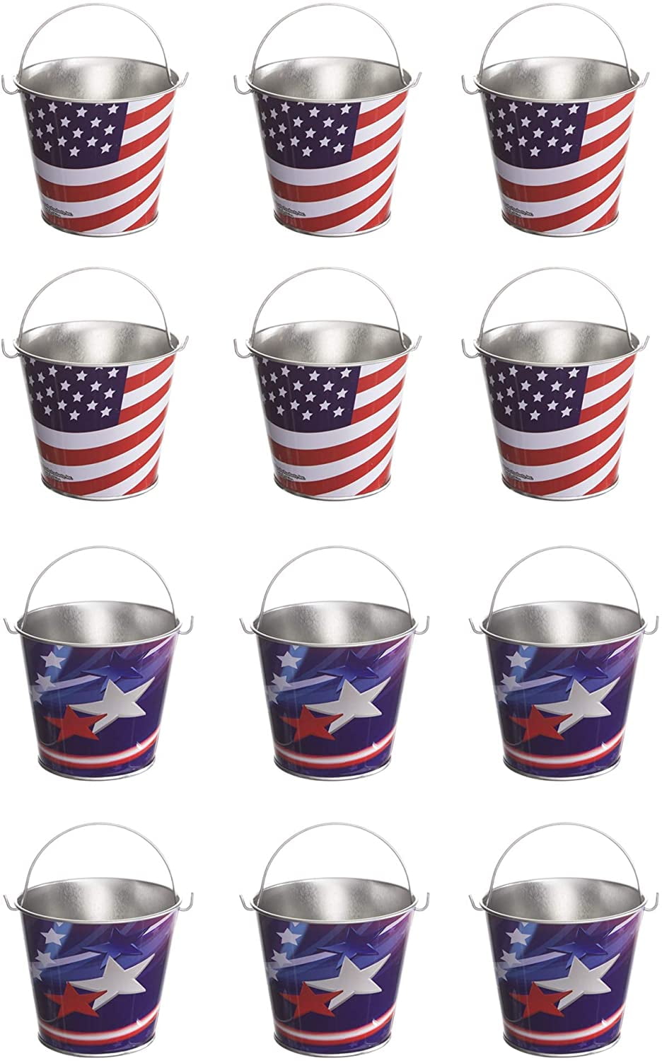 Windy City Novelties USA Mini Patriotic Buckets for Fourth of July