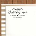 thumbnail image 2 of Printtoo Personalized Blue Self Inking Best Day Ever Wedding Favor Stamp Custom Rubber Stamper-68 x 30 mm, 2 of 6