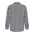 thumbnail image 5 of APEXFWDT Men's Striped Linen Shirts Long Sleeve Casual Button Down Shirts Lightweight Fashion Untucked Shirts S-3XL, 5 of 6