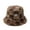 Coffee, variant on ZQUUVOU Winter Bucket Hat for Women Plaid Faux Fur Furry Bucket Hat Lamb Plush Soft Fluffy Warm Hat Plush Fishing Hat White