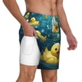 thumbnail image 2 of Men's Swim Trunks Beach Board Shorts Bathing Suits 3D Swimsuit Rubber Duck Cool Yellow Ducks, 2 of 7