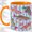Orange, variant on Striped Ocean Fish Accent Mug, 11oz Ceramic Coffee Cup for Fish Lovers