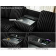 thumbnail image 3 of Power Reclining Sectional Sofa with Wireless Charger,5-Seater Faux Fur Sectional with Recliners,Hidden Cup Holders,Storage Console,USB & Type-C Ports,Black, 3 of 9
