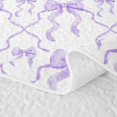 thumbnail image 5 of Erosebridal Watercolor Purple Bow Bed Spread Queen,Lavender Ribbon Bow Queen Coverlet Set For Girls,3pcs, 5 of 7