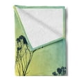 thumbnail image 2 of Tree Soft Flannel Fleece Throw Blanket, Tree Silhouettes with Reflections on the Water Scenic National Park Countyside Art, Cozy Plush for Indoor and Outdoor Use, 50" x 60", Yellow Blue, by Ambesonne, 2 of 5