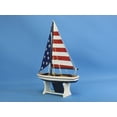 thumbnail image 2 of It Floats 12" - USA Floating Sailboat - Wooden Model Boat - Sailboat, 2 of 2