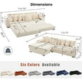 thumbnail image 3 of Sleeper Sofa Bed King, Corduroy Modular L Shaped Sofa, Oversized Reversible Chaise Lounge, Modern Sectional Couch with Ottoman, Cup Holder, Side Pocket, 8 Pillows, for Living Room, Beige, 3 of 9