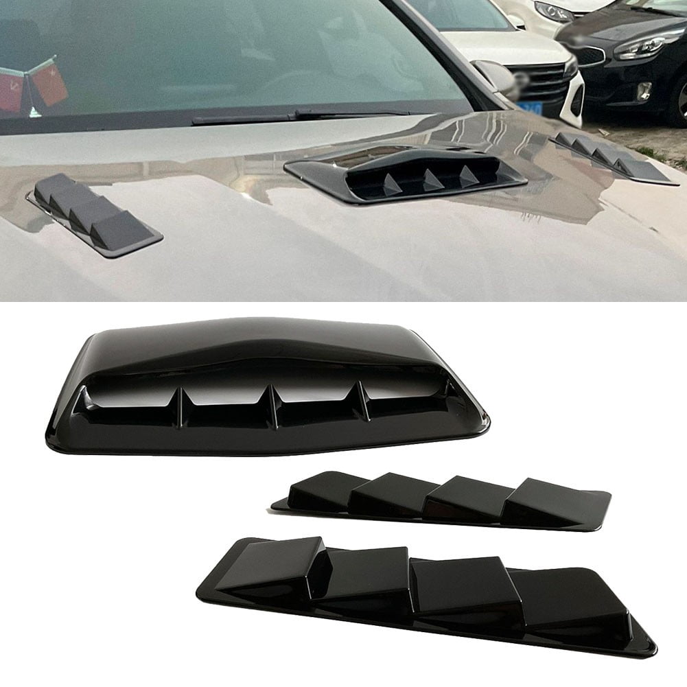 Universal Car Vent Decorative Air Flow Intake Bonnet Hood Scoop Cover Set 3PCS
