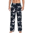 thumbnail image 2 of Lsque Lilies Flowers Print Men's Pajama Pants, Lounge Pant - Comfortable Home Wear,Elastic Waistband, Stylish Design-Small, 2 of 9