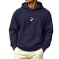 thumbnail image 3 of VBVC Men's Oversized Moon Streetwear Hoodie with Pockets , Long Sleeve Pullover Sweatshirt Top For Men, Navy , M-3XL, 3 of 7