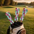 thumbnail image 5 of Yuyamidu Tropical Hibiscus Golf Head Covers Palm Leaves Driver Headcover Fairway Wood Head Cover Hybrid Headcover, Waterproof PU Leather Golf Club Head Covers, 5 of 7