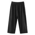 thumbnail image 4 of Pantalones Anchos Pantalones anchos de mujer Pantalones casuales de cintura alta de algodón con bolsillos (Negro XXL) Cgtredaw para Mujer Negro T 3EG, 4 of 8