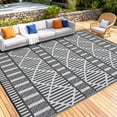 thumbnail image 4 of Waterproof Reversible Outdoor Rug – Boho UV Resistant Plastic Straw MatCollapsible, Durable, Easy Clean 8x10ft, 4 of 7