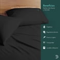 thumbnail image 2 of Juego de Sábanas de Bambú Dreamlab, Ropa de Cama Ultra Suave, Fresca, Hipoalergénica, Ecológica, Sábanas Queen de Bambú, Color Negro, 2 of 9