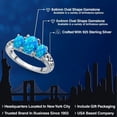 thumbnail image 2 of Gem Stone King 925 Sterling Silver Blue Opal Filigree Style 3 Stone Ring for Women (2.06 Cttw, Oval 8X6MM and 6X4MM) (Size 6), 2 of 6