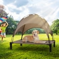 thumbnail image 7 of Niubya Cooling Elevated Dog Bed, Portable Raised Pet Cot with Removable Canopy and Washaumble Mesh,Medium, Brown, 7 of 7