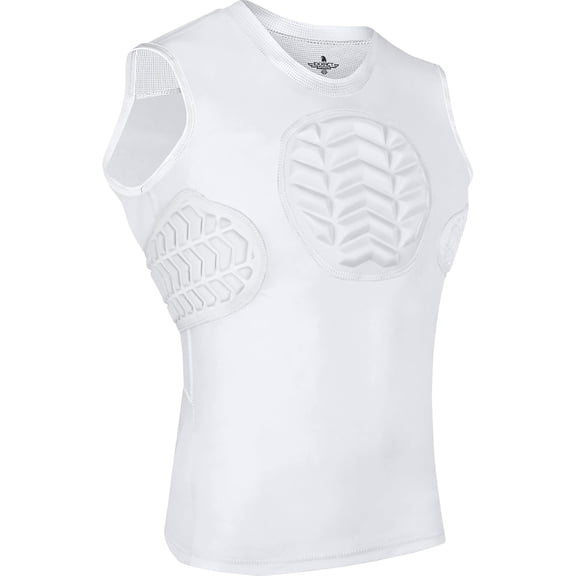 Exxact Sports Youth Baseball Chest Protector, Sternum Chest Guard, Baseball Chest Protector Youth Softball Chest Protector Girls Youth (White, Chest & Rib Protector , YXS)