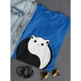 thumbnail image 3 of Kawaii Cats Ying Yang Graphic Women Royal Blue T-Shirt, Female XX-Large, 3 of 4