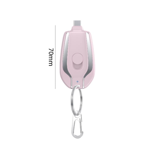 5V 1500mah Keychain Power Bank Wireless Mini Portable Charger (Pink Type-C) Sywqhk Para estrenar