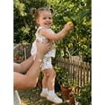 thumbnail image 3 of AceBaby Toddler Baby Girls Summer Outfits Floral Print Tops and Lace Trim Shorts 2Pcs Set,Size 6M-4T, 3 of 9