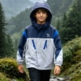 thumbnail image 5 of Fesfesfes Kids Waterproof Rain Jacket Hooded Full Zip Lightweight Outdoor Coat for Boys and Girls Ages 2-12 Years, 5 of 9