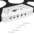 thumbnail image 5 of Portable Roll Up Drum Pad Set Kit - Digital Electronic Foldable Flexible Silicone Sheet 9 Pads with Drum Stick and Foot Switch Pedal Supports USB Charging for Kids Children Teenager, 5 of 7