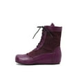 thumbnail image 5 of FRSASU Women's Fashionable Casual Versatile Cool and Stylish Winter Round Toe Lace-Up Fashion Flat Ankle Boots Purple, 5 of 9