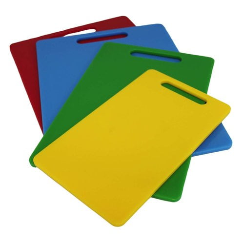 Crucial 4 Piece Plastic Kitchen Cutting Board Set