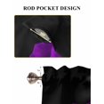 thumbnail image 6 of Purple Rose Kitchen Curtains Tier 36 Inch Length, Abstract Spring Flowers Vintage Black Rod Pocket Light Filtering Window Curtains Living Room Bedroom Curtain Drapes Cafe Curtain 27.5''x36''x2, 6 of 6
