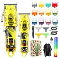 thumbnail image 1 of Graflsoa Professional Hair Clipper Set with LED Display, Long Battery Life, and Multiple Guide Combs for Precision Haircuts and Trimming - Yellow Earl Design, 1 of 7