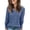 184#Blue, variant on Ladies Sweaters V Neck Ribbed Knit Long Sleeve Loose Fit Soft Lightweight Pullover Tops Cozy Fall Winter Basic Sweater for Women Trendy Casual Clothes