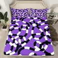 thumbnail image 2 of jejeloiu Abstract Geometric Lines Twin Sheet Sets,Geometric Theme Twin Fitted Sheet,Black White Purple Flat Sheet For Children,Breathable Home Decor,3-Piece, 2 of 7